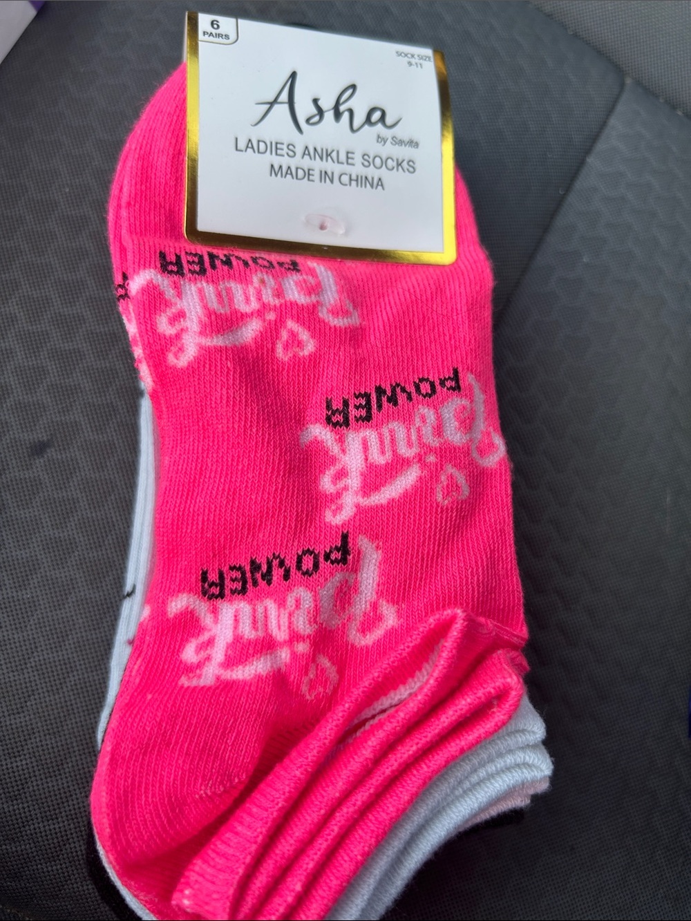 Asha Ladies Ankle Socks - Hot Pink (6 Pairs)